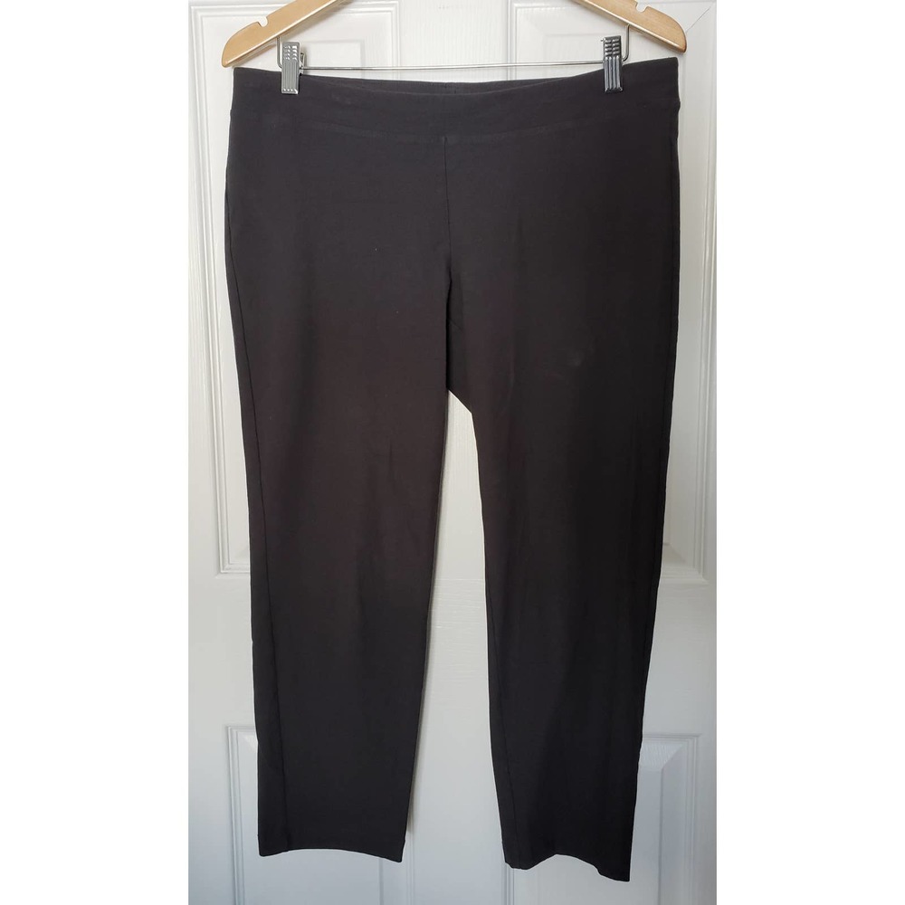 Eileen Fisher Womens Pants Size PL Pull On Steel Gray Stretch Cropped